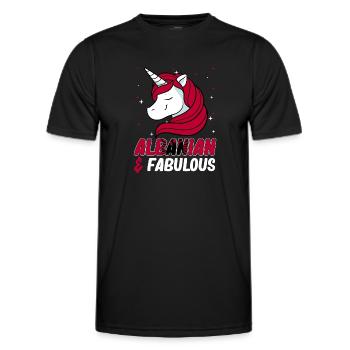 Albanische Flagge Albanischer Adler Shqiponja - Männer Funktions-T-Shirt - Schwarz - Vorne - AI Model Male 178 dark (178cm)