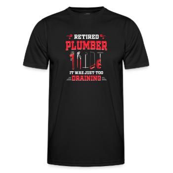 Plombier à la retraite fixe, il était facile de - T-shirt sport Homme - noir - Devant - AI Model Male 178 dark (178cm)