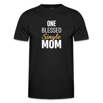 Eine Gesegnete Alleinerziehende Mutter Feminismus - Männer Funktions-T-Shirt - Schwarz - Vorne - AI Model Male 178 dark (178cm)