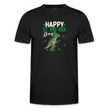 Happy St.Pat-Rex Day Saint Patrick Dinosaur - Men's Functional T-Shirt - black - Front - AI Model Male 178 dark (178cm)