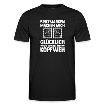Philatelie Briefmarkensammlung Briefmarkensammler - Männer Funktions-T-Shirt - Schwarz - Vorne - AI Model Male 178 dark (178cm)