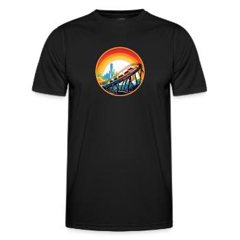 Amusement Park, Fair, Fairground, Funfair - Men's Functional T-Shirt - black - Front - AI Model Male 178 dark (178cm)
