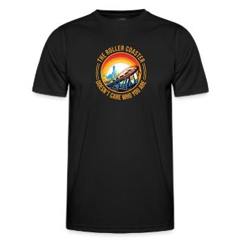 Amusement parks, fairground, fairground, saying, funfair - Men's Functional T-Shirt - black - Front - AI Model Male 178 dark (178cm)