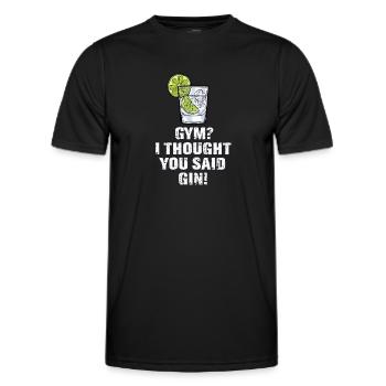 Gin binge drinking sayings celebration gin fan - Men's Functional T-Shirt - black - Front - AI Model Male 178 dark (178cm)
