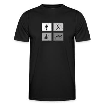 Stabhochspringer Leichtathleten Sportler Stab - Männer Funktions-T-Shirt - Schwarz - Vorne - AI Model Male 178 dark (178cm)