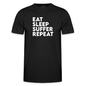 Funny Emo Gothic - Eat Sleep Suffer Repeat - Men's Functional T-Shirt - black - Front - AI Model Male 178 dark (178cm)