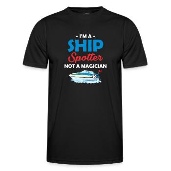 I'm a ship watcher, not a magician, - Men's Functional T-Shirt - black - Front - AI Model Male 178 dark (178cm)
