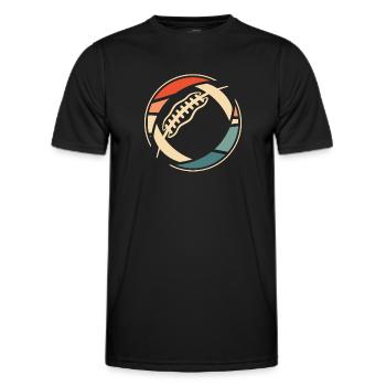 American football - Men's Functional T-Shirt - black - Front - AI Model Male 178 dark (178cm)