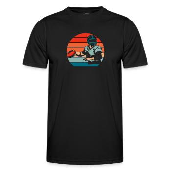 American football - Men's Functional T-Shirt - black - Front - AI Model Male 178 dark (178cm)