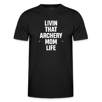 Das Bogenschießen Mama Leben Langbogen Jagd - Männer Funktions-T-Shirt - Schwarz - Vorne - AI Model Male 178 dark (178cm)
