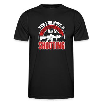 Shooting Retirement Plan On Shooting - Men's Functional T-Shirt - black - Front - AI Model Male 178 dark (178cm)