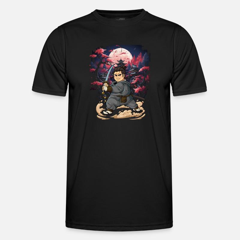Samurai Männer - Männer Funktions-T-Shirt - Schwarz