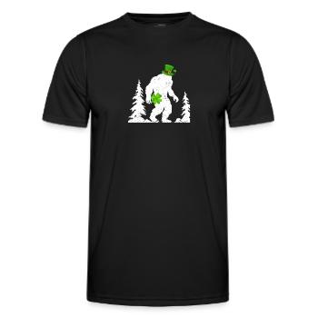 Irish Bigfoot Sasquatch Shamrock Funny - Men's Functional T-Shirt - black - Front - AI Model Male 178 dark (178cm)