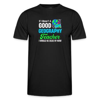 Si je n’étais pas un bon professeur de géographie, je serais - T-shirt sport Homme - noir - Devant - AI Model Male 178 dark (178cm)