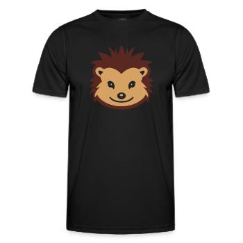 Hedgehog Face T-Shirt - Männer Funktions-T-Shirt - Schwarz - Vorne - AI Model Male 178 dark (178cm)