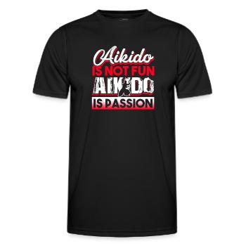 Aikido Aikido is Passion - Men's Functional T-Shirt - black - Front - AI Model Male 178 dark (178cm)