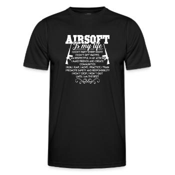 Airsoft Airsoft Is My Life - Men's Functional T-Shirt - black - Front - AI Model Male 178 dark (178cm)