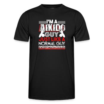 Aikido Aikido Guy Is Cooler - Men's Functional T-Shirt - black - Front - AI Model Male 178 dark (178cm)