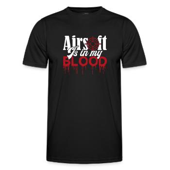 Airsoft Airsoft Is In My Blood - Men's Functional T-Shirt - black - Front - AI Model Male 178 dark (178cm)