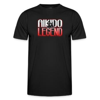 Aikido Aikido Legend - Men's Functional T-Shirt - black - Front - AI Model Male 178 dark (178cm)