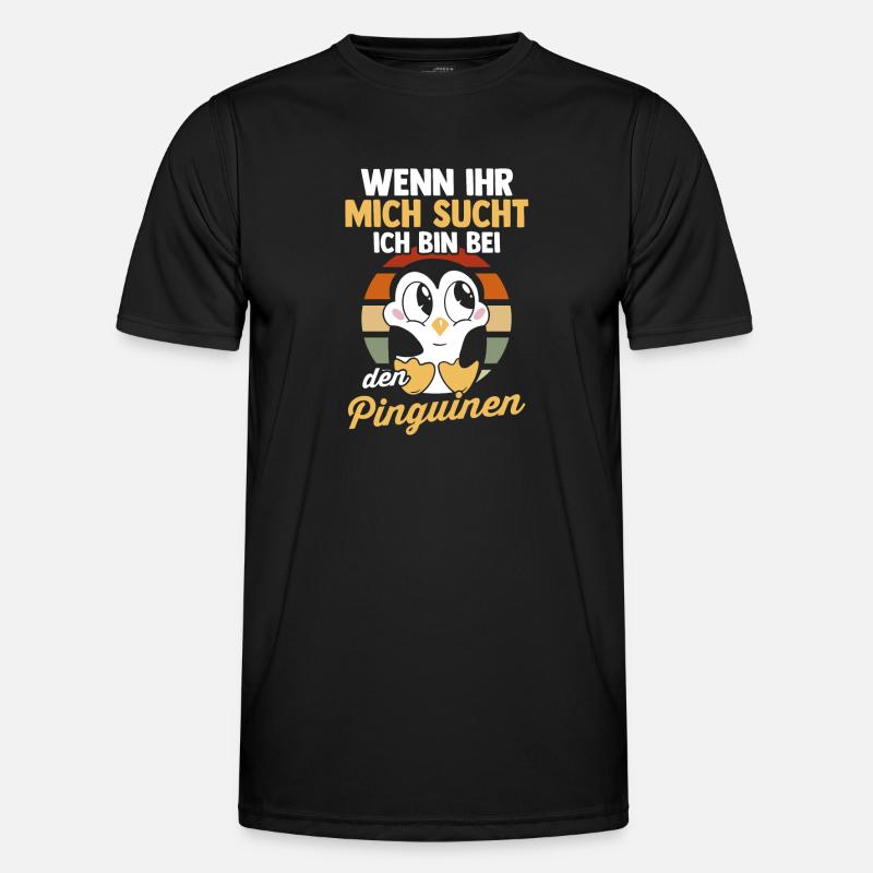 Pinguin - Männer Funktions-T-Shirt - Schwarz