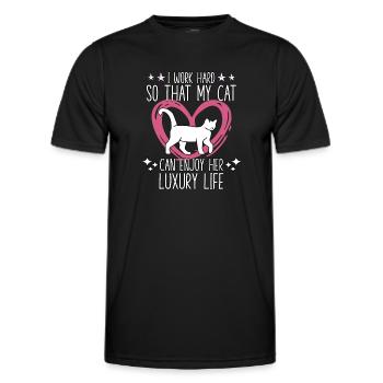 Tenue amusante de propriétaire de chat - T-shirt sport Homme - noir - Devant - AI Model Male 178 dark (178cm)