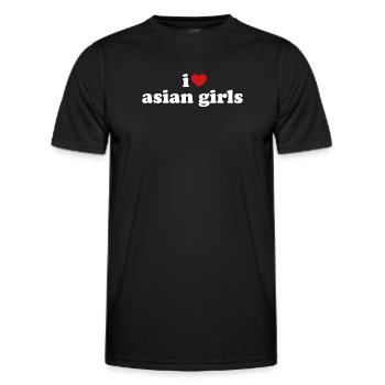 I Love Asian Girls Relationship - Men's Functional T-Shirt - black - Front - AI Model Male 178 dark (178cm)