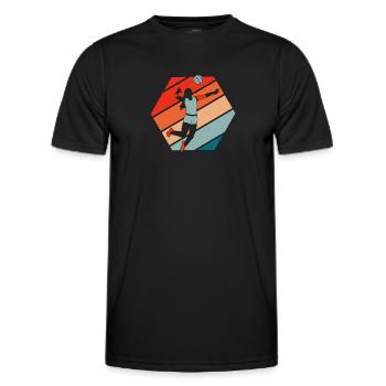 Volleyball Volleyballer - Männer Funktions-T-Shirt - Schwarz - Vorne - AI Model Male 178 dark (178cm)