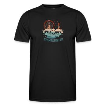Kirmestester Jahrmarkt Volksfest Rummelplatz - Männer Funktions-T-Shirt - Schwarz - Vorne - AI Model Male 178 dark (178cm)