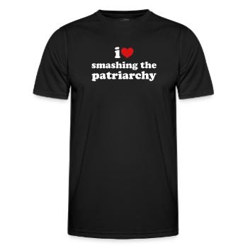 Ich liebe es, das Patriarchat zu zerschlagen Feministin - Männer Funktions-T-Shirt - Schwarz - Vorne - AI Model Male 178 dark (178cm)