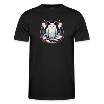 Harfang des neiges avec ornement de Noël - T-shirt sport Homme - noir - Devant - AI Model Male 178 dark (178cm)
