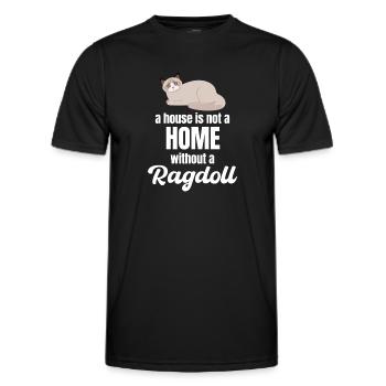 A house is not a home without ragdoll mom animals - Men's Functional T-Shirt - black - Front - AI Model Male 178 dark (178cm)