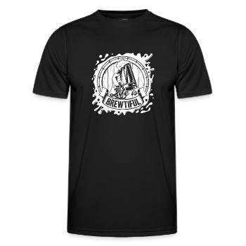 Beer Brewing Beer Brewing Life Is Brewtiful - Men's Functional T-Shirt - black - Front - AI Model Male 178 dark (178cm)