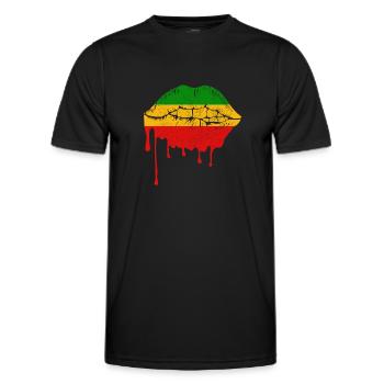 Reggae Musik Rastafari Jamaika - Männer Funktions-T-Shirt - Schwarz - Vorne - AI Model Male 178 dark (178cm)