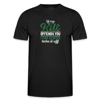 Wenn mein Kilt dich beleidigt, kann ich ihn jederz - Männer Funktions-T-Shirt - Schwarz - Vorne - AI Model Male 178 dark (178cm)