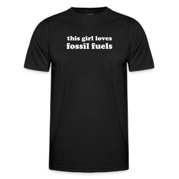 Fossile Brennstoffe Frau Mädchen - Männer Funktions-T-Shirt - Schwarz - Vorne - AI Model Male 178 dark (178cm)