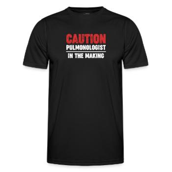 Vorsicht Pneumologe Bei Der Herstellung Von - Männer Funktions-T-Shirt - Schwarz - Vorne - AI Model Male 178 dark (178cm)