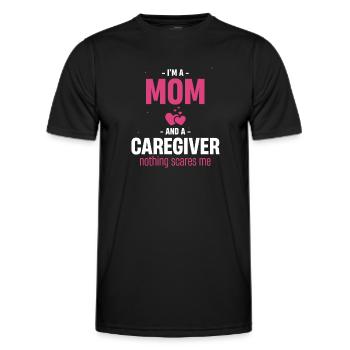 Ich Bin Eine Mutter Und Eine Fürsorgerin, Nichts - Männer Funktions-T-Shirt - Schwarz - Vorne - AI Model Male 178 dark (178cm)