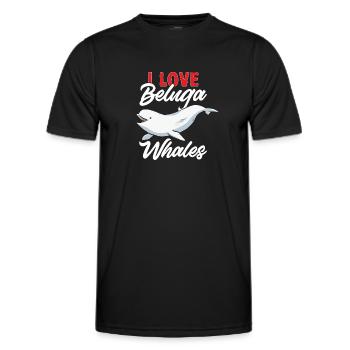 Weißwal Beluga Wal - Männer Funktions-T-Shirt - Schwarz - Vorne - AI Model Male 178 dark (178cm)