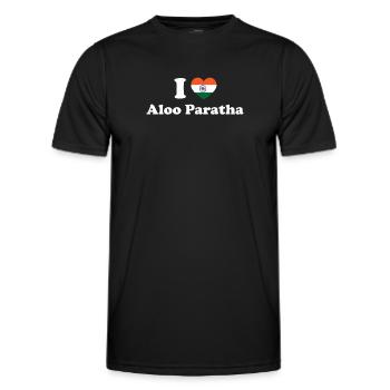 Indian India Food Aloo Paratha Heritage - Men's Functional T-Shirt - black - Front - AI Model Male 178 dark (178cm)