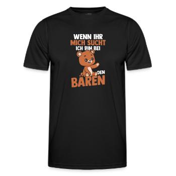 Wenn Ihr Mich Sucht Bin Ich Bei Den Bären - Männer Funktions-T-Shirt - Schwarz - Vorne - AI Model Male 178 dark (178cm)