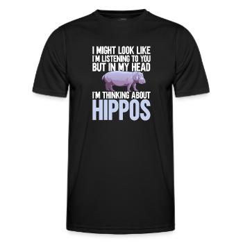 Hippopotame Hippopotame - T-shirt sport Homme - noir - Devant - AI Model Male 178 dark (178cm)