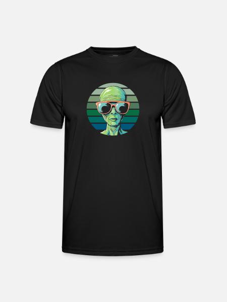 Alien Außerirdischer - Männer Funktions-T-Shirt - Schwarz