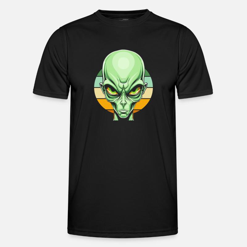 Alien Außerirdischer - Männer Funktions-T-Shirt - Schwarz