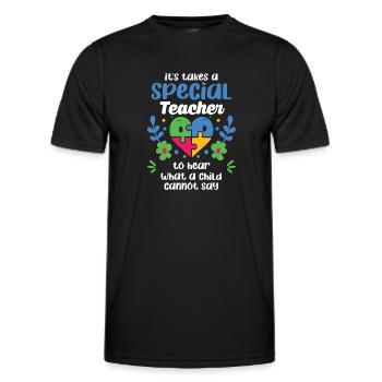 Il faut un professeur spécial pour entendre - T-shirt sport Homme - noir - Devant - AI Model Male 178 dark (178cm)