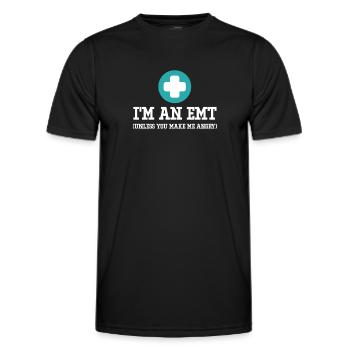 Je suis ambulancier paramédical (à moins que vous ne soyez - T-shirt sport Homme - noir - Devant - AI Model Male 178 dark (178cm)