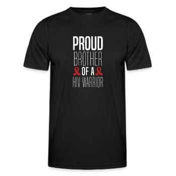Stolzer Bruder Eines Hiv-kriegers Unterstützt Den - Männer Funktions-T-Shirt - Schwarz - Vorne - AI Model Male 178 dark (178cm)