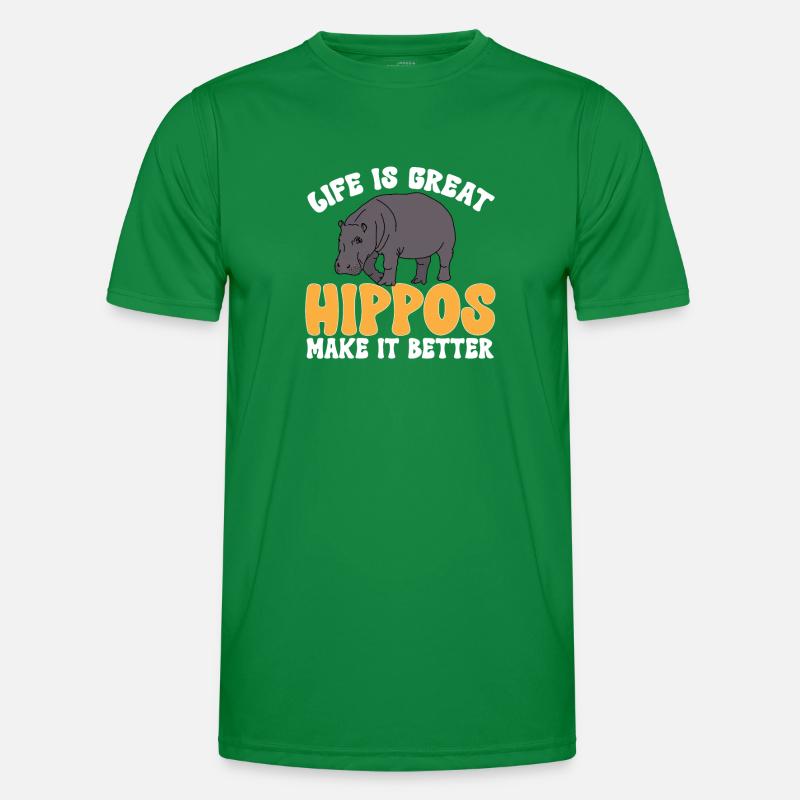 Flusspferd Nilpferd Männer Funktions-T-Shirt