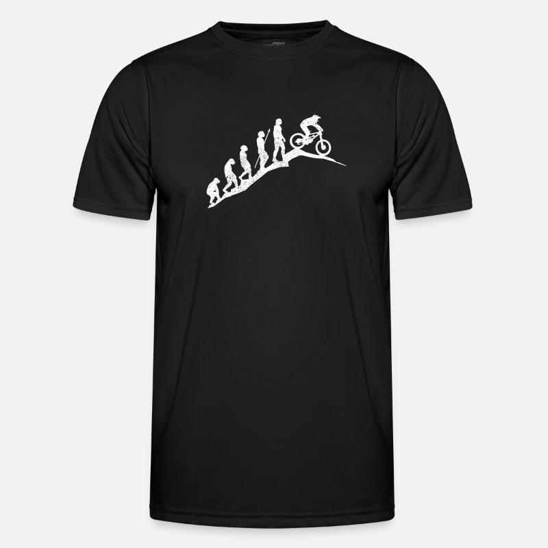 Mountainbike MTB Evolution Geschenk - Männer Funktions-T-Shirt - Schwarz