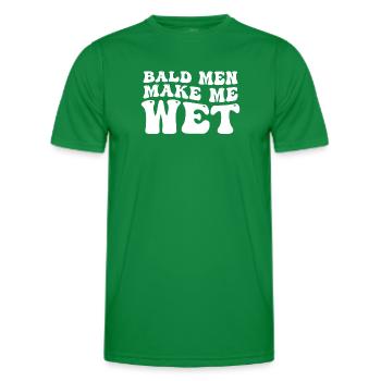 Lustige Glatzköpfige Männer Freundin Ehefrau Frauen Glatze Männer - Männer Funktions-T-Shirt - Kelly Green - Vorne - AI Model Male 178 dark (178cm)